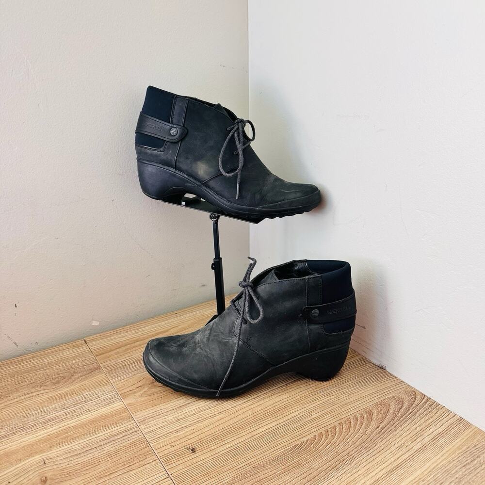 Merrell Veranda Lace ankle boots in black leather Women’s Size 8.5
